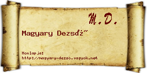 Magyary Dezső névjegykártya