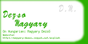 dezso magyary business card